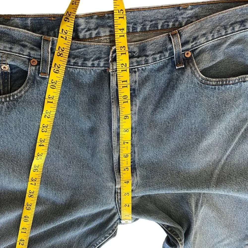 Vintage Levi's 501 USA Made Button Fly Jeans Distressed Hem 42x34 W42
